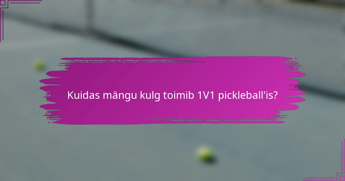 Kuidas mängu kulg toimib 1V1 pickleball'is?