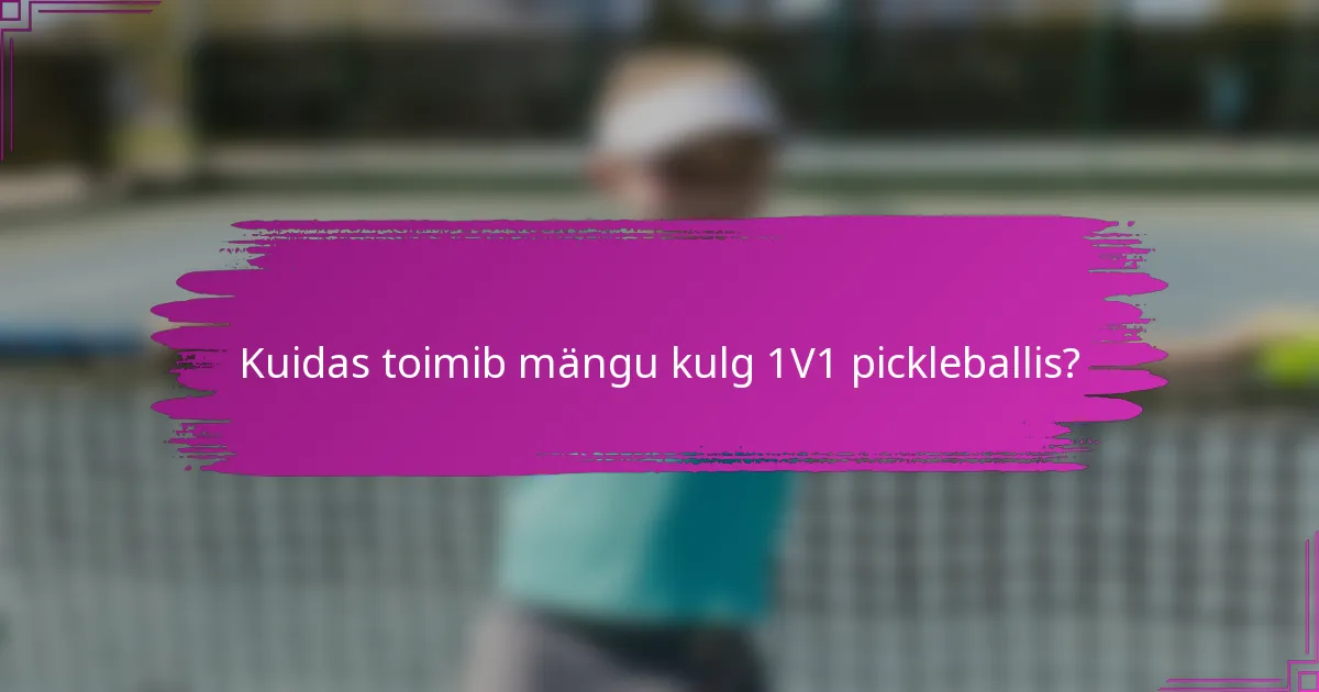 Kuidas toimib mängu kulg 1V1 pickleballis?