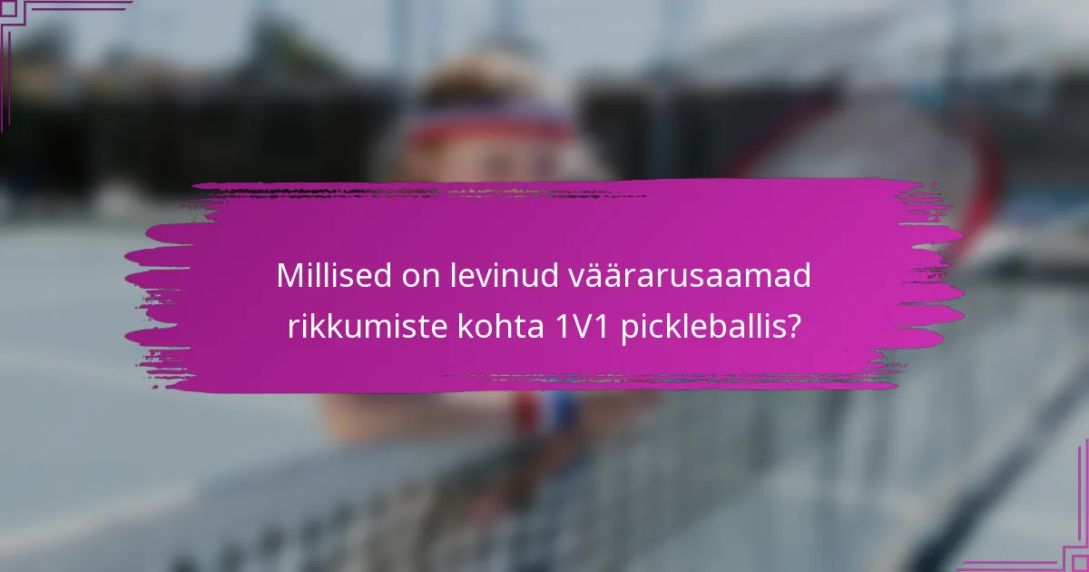 Millised on levinud väärarusaamad rikkumiste kohta 1V1 pickleballis?