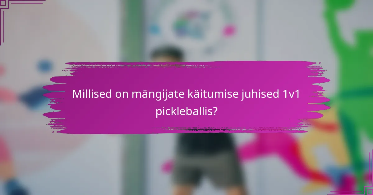 Millised on mängijate käitumise juhised 1v1 pickleballis?
