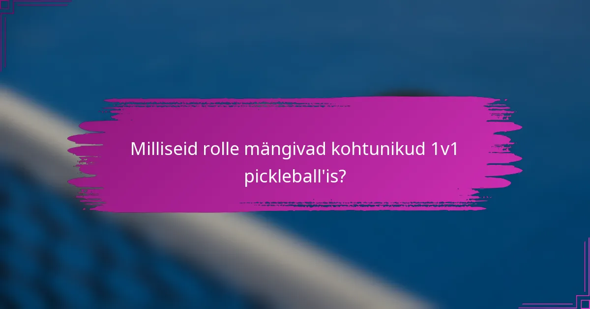 Milliseid rolle mängivad kohtunikud 1v1 pickleball'is?