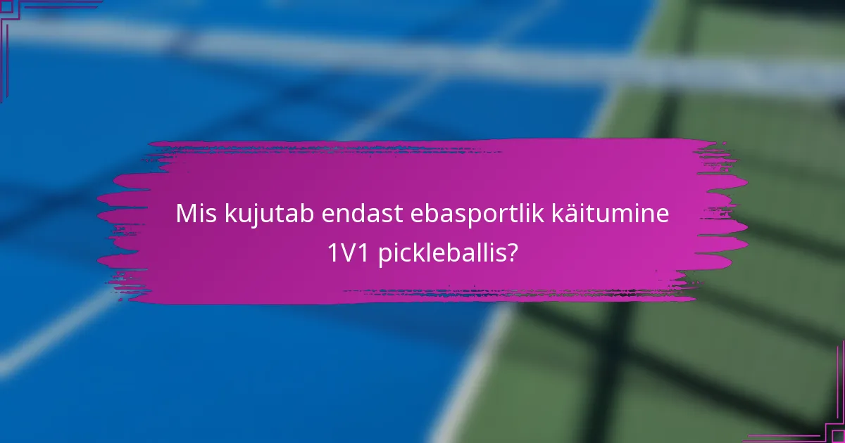 Mis kujutab endast ebasportlik käitumine 1V1 pickleballis?