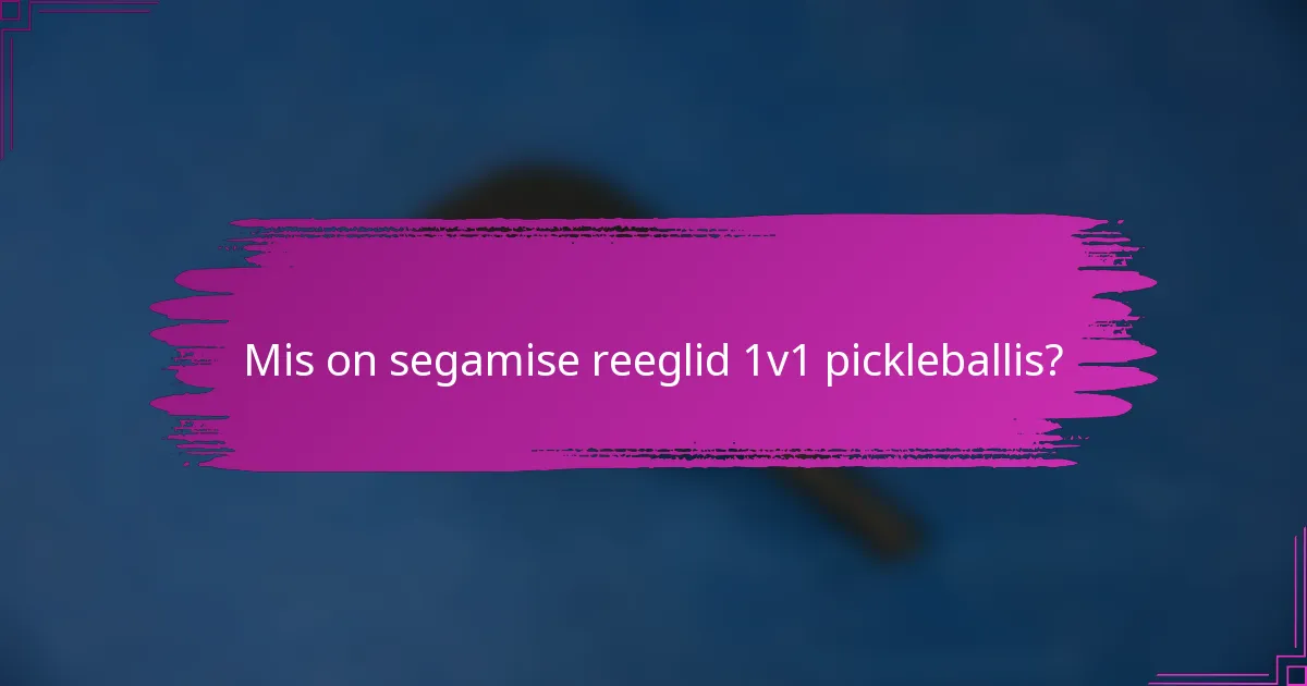 Mis on segamise reeglid 1v1 pickleballis?